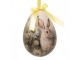 2ks dekorace závěsné vajíčko s králíčky Spring Egg - Ø 11*15 cm Clayre & Eef