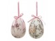 2ks dekorace vajíčko s růžemi Rose Spring Egg - Ø 9*12 cm Clayre & Eef