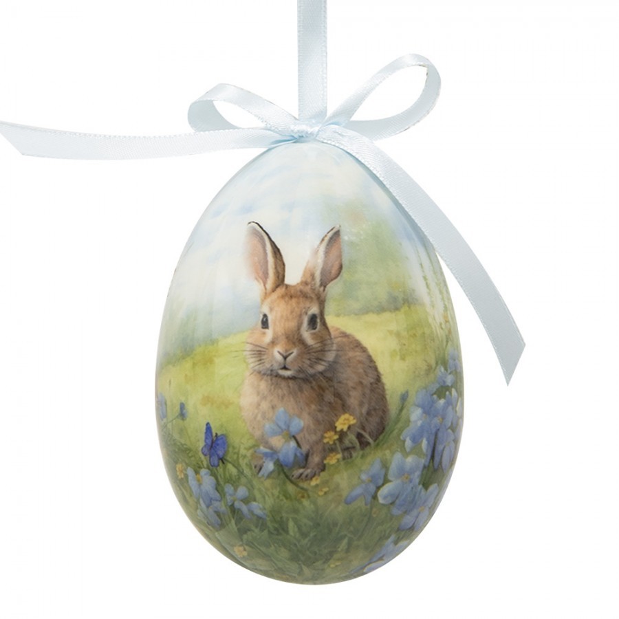 6ks dekorace závěsné vajíčko s králíčky Spring Egg - Ø 7*10 cm Clayre & Eef 6ks dekorace závěsné vajíčko s králíčky Spring Egg - Ø 7*10 cm Clayre & Eef