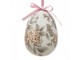 2ks dekorace vajíčko s růžemi Rose Spring Egg - Ø 9*12 cm Clayre & Eef