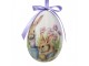 6ks dekorace závěsné vajíčko s králíčky Spring Egg - Ø 7*10 cm Clayre & Eef