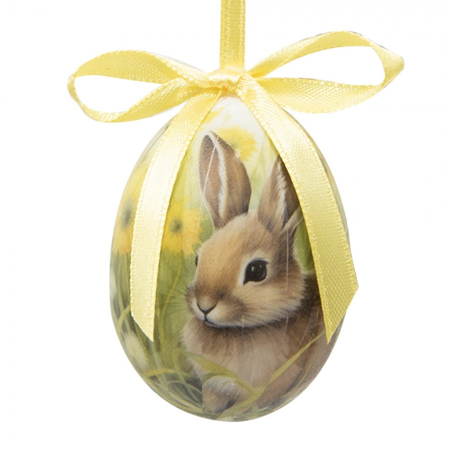 12ks dekorace závěsné vajíčko s králíčky Spring Egg - Ø 4*5 cm Clayre & Eef 12ks dekorace závěsné vajíčko s králíčky Spring Egg - Ø 4*5 cm Clayre & Eef