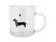 Skleněný hrnek s jezevčíkem a srdíčkem Dog&Cat - 11*8*9 cm / 200 ml Clayre & Eef
