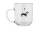 Skleněný hrnek s jezevčíkem a srdíčkem Dog&Cat - 11*8*9 cm / 200 ml Clayre & Eef