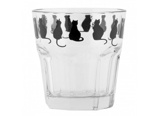 Sklenička na vodu s kočkami a srdíčkem Dog&Cat - Ø 8*8 cm / 200 ml