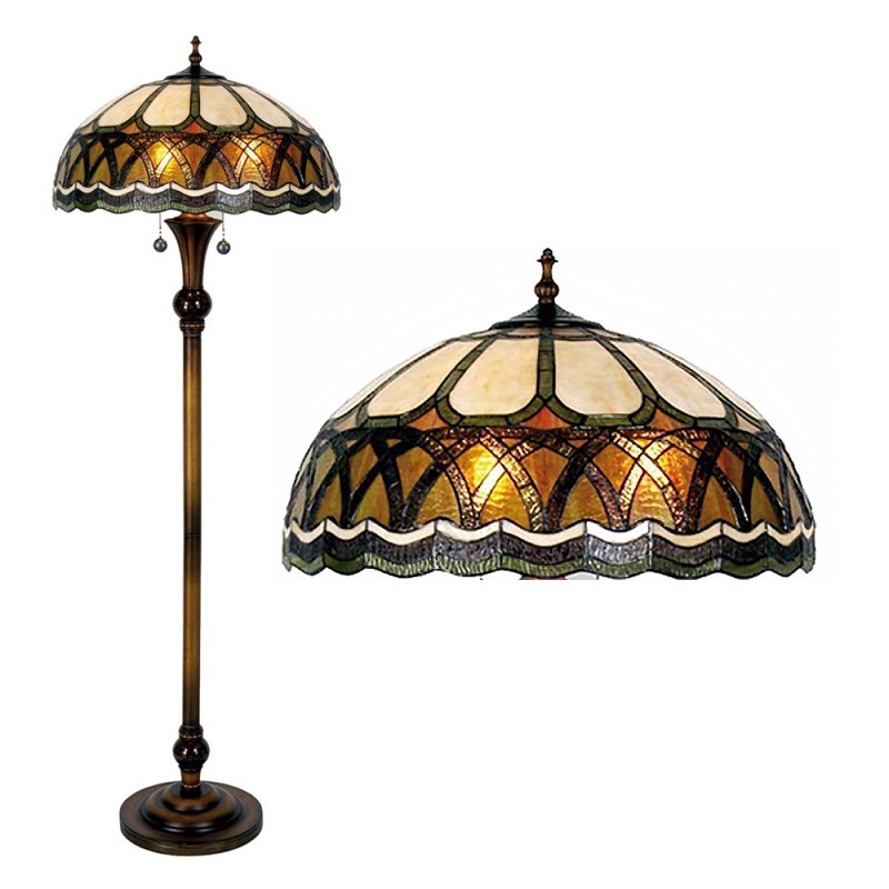 Stojací lampa Tiffany - Ø 56*164 cm 3x E27 / Max 60W Clayre & Eef Stojací lampa Tiffany - Ø 56*164 cm 3x E27 / Max 60W Clayre & Eef