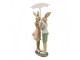 Dekorace zamilovaní králíci s deštníkem - 12*10*26 cm Clayre & Eef