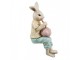 Dekorace sedící králíček malující vajíčko - 7*5*14 cm Clayre & Eef