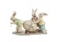 Dekorace králíčci táhnoucí vajíčko - 17*8*11 cm Clayre & Eef