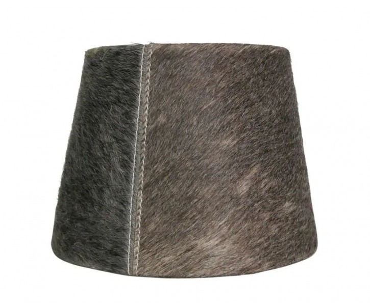 Stínidlo na lampu z hovězí kůže - hnědo šedá - 15*20* h 15cm Mars & More 