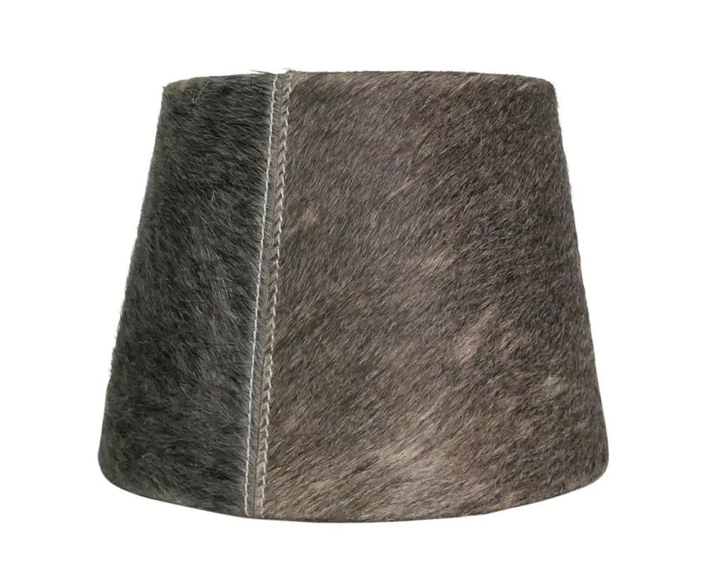 Stínidlo na lampu z hovězí kůže - hnědo šedá - 15*20* h 15cm