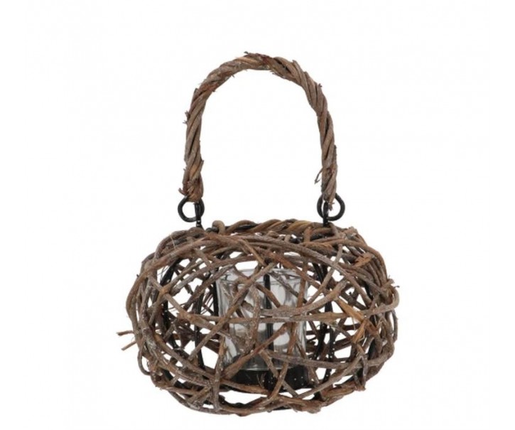 Proutěná lucerna na čajovou svíčku Masa Vine Wood - Ø 16*12/23 cm daan kromhout