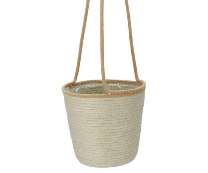 Závěsný košík květináč z mořské trávy Laos Pistacio - Ø 23*22/80 cm daan kromhout