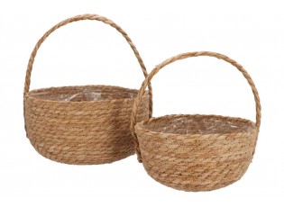 2ks košík květináč z mořské trávy Laos - Ø27*15 / Ø19*13 cm