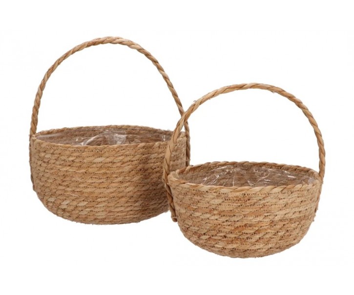 2ks košík květináč z mořské trávy Laos - Ø27*15 / Ø19*13 cm daan kromhout