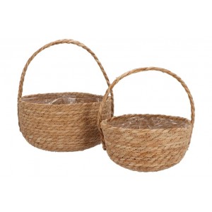 2ks košík květináč z mořské trávy Laos - Ø27*15 / Ø19*13 cm