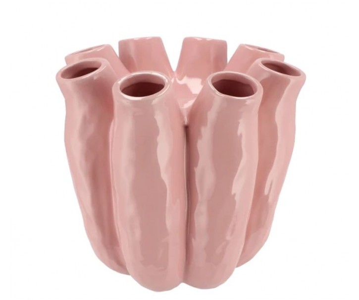 Růžová keramická váza Luna Tube Pink - Ø 24*24 cm daan kromhout