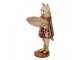 Dekorace figurka kočka s podnosem a zlatou patinou - 16*14*27 cm Clayre & Eef