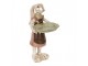 Dekorace figurka zajíc s podnosem a zlatou patinou - 15*15*29 cm Clayre & Eef