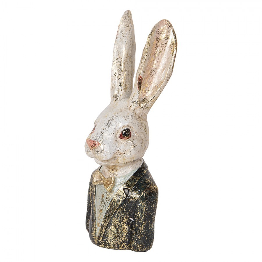 Dekorace busta králík se zlatým třpytem - 13*12*32 cm Clayre & Eef Dekorace busta králík se zlatým třpytem - 13*12*32 cm Clayre & Eef