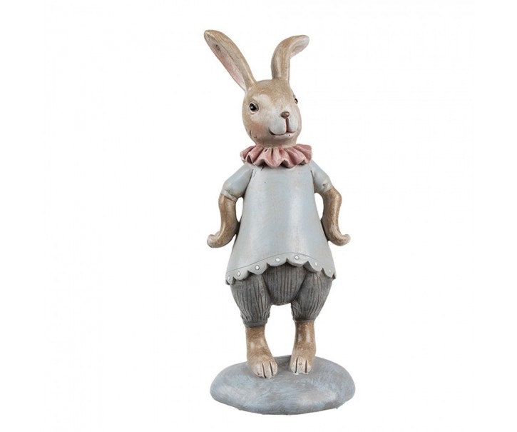 Dekorace králičí žena v modrém obleku - 8*6*19 cm Clayre & Eef