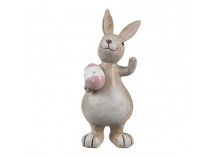 Dekorace hnědý králík s vajíčkem - 5*4*11 cm