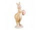Dekorace králíček s růžovým vajíčkem - 5*6*13 cm Clayre & Eef
