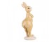 Dekorace králíček s růžovým vajíčkem - 5*6*13 cm Clayre & Eef