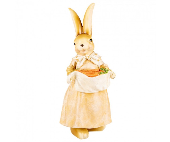 Dekorace králičí žena držící mrkve - 11*11*26 cm Clayre & Eef