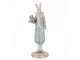Dekorace figurka bílý králík v modrém obleku - 11*10*31 cm Clayre & Eef