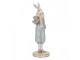 Dekorace figurka bílý králík v modrém obleku - 11*10*31 cm Clayre & Eef