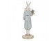 Dekorace figurka bílý králík v modrém obleku - 11*10*31 cm Clayre & Eef