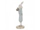 Dekorace figurka bílý králík v modrém obleku - 11*10*31 cm Clayre & Eef