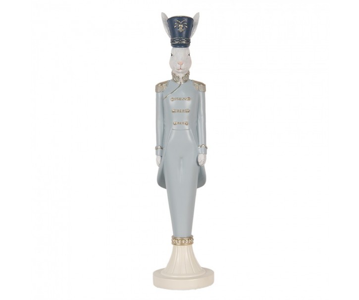 Dekorace figurka bílý králík v modrém obleku - 11*11*45 cm Clayre & Eef
