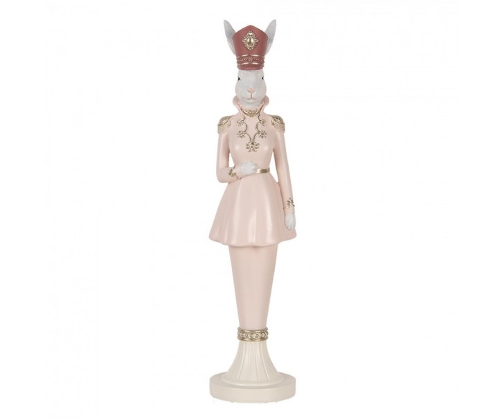 Dekorace figurka králičí žena v růžovém obleku - 11*11*44 cm Clayre & Eef