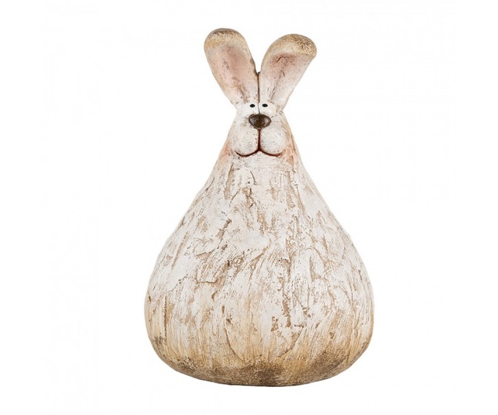 Béžová antik dekorace králík - 10*9*14 cm Clayre & Eef