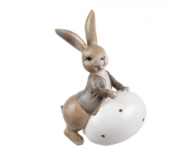Velikonoční dekorace králík s vajíčkem - 11*7*17 cm Clayre & Eef