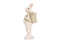 Béžová dekorace králičí chlapec v laclíkách a s nůší - 6*6*17 cm Clayre & Eef