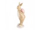 Dekorace hnědý králík s růžovým vajíčkem - 10*12*31 cm Clayre & Eef