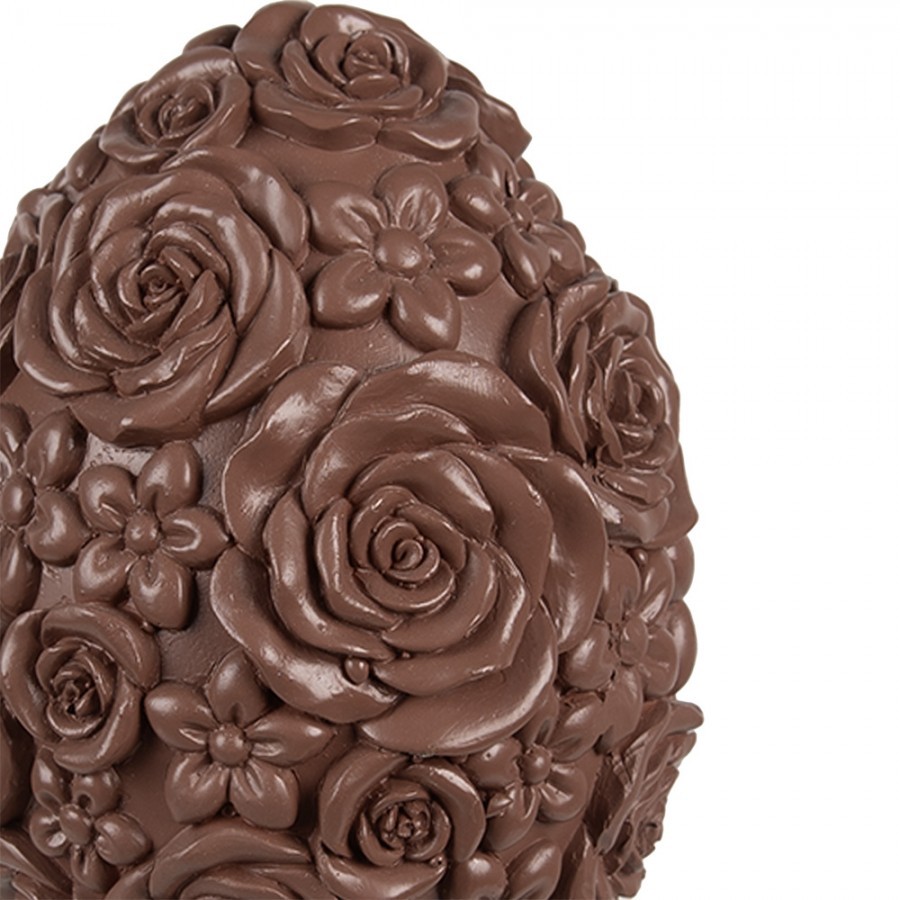 Dekorace čokoládové vejce s květy Egg na podstavci - Ø 11*17 cm Clayre & Eef Dekorace čokoládové vejce s květy Egg na podstavci - Ø 11*17 cm Clayre & Eef