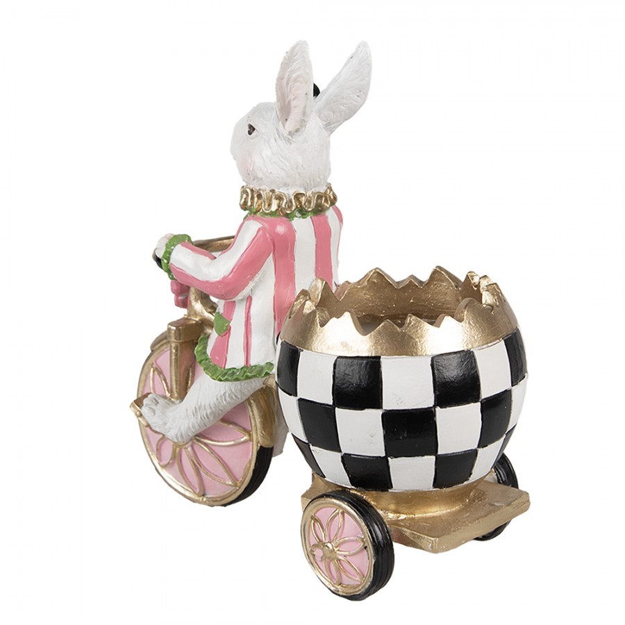 Dekorace králík na zlaté tříkolce - 20*11*19 cm Clayre & Eef Dekorace králík na zlaté tříkolce - 20*11*19 cm Clayre & Eef