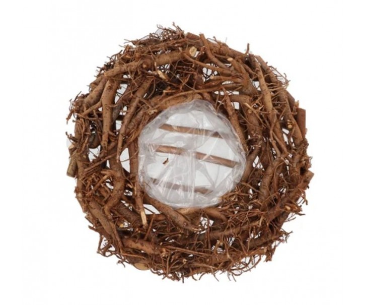 Hnědý květináč věnec z kořenů Root Wood - Ø 30 cm daan kromhout