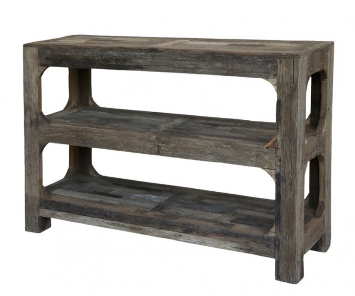 Hnědý dřevěný konzolový stůl regál Grimaud Unit - 120*40*80 cm Chic Antique