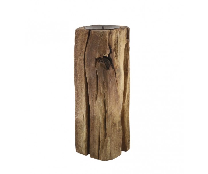 Dřevěný válcový svícen Grimaud Unit M - 13*10*28 cm Chic Antique