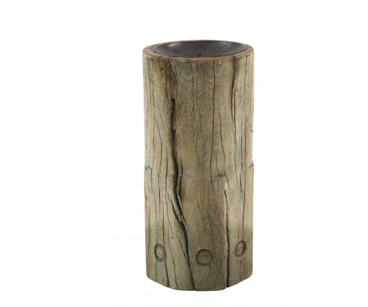 Dřevěný válcový svícen Grimaud Unit L - 14*30 cm Chic Antique