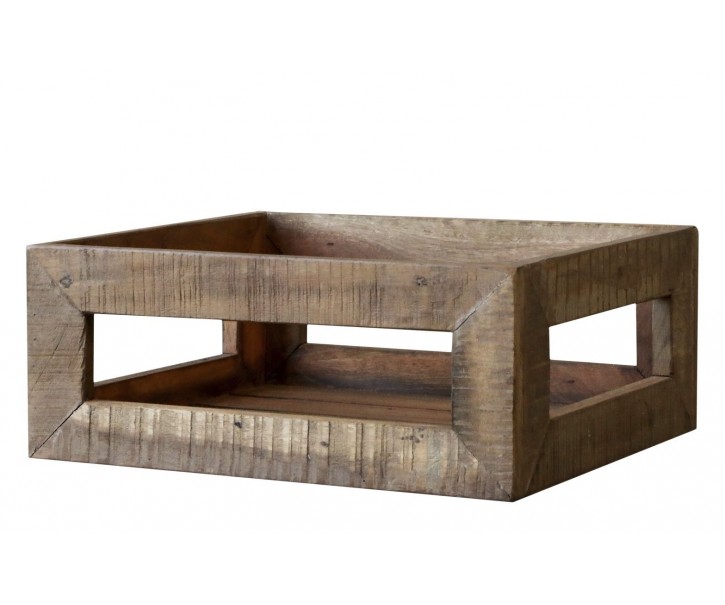 Dekorační dřevěný box s uchy Grimaud Unit - 35*35*15 cm Chic Antique