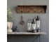 Hnědá antik dřevěná polička se 4 háčky Hooks - 91*20*23 cm Chic Antique