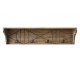 Hnědá antik dřevěná polička se 4 háčky Hooks - 91*20*23 cm Chic Antique