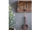 Hnědá antik dřevěná polička se 4 háčky Hooks - 91*20*23 cm Chic Antique