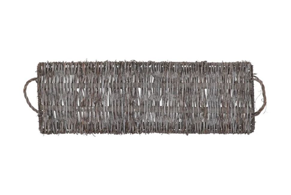 Šedý dřevěný dekorační podnos Masai Vine - 40*20*3 cm